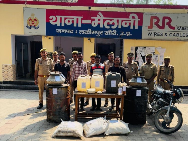 थाना मैलानी खीरी पुलिस की अवैध शराब माफियाओं पर बड़ी कारवाही,,
